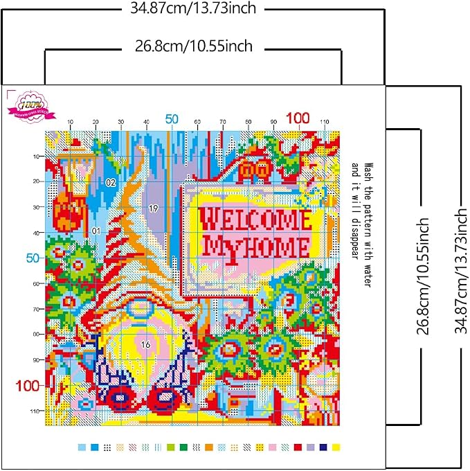 Zhenqing Garden Gnome Welcome Stamped Cross Stitch Kit - Image 5