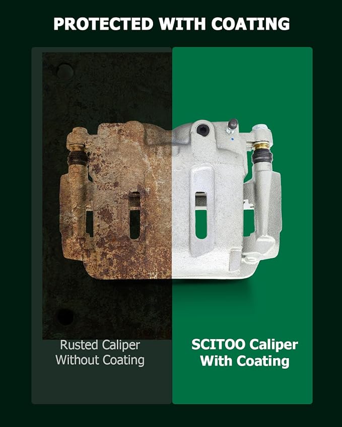 SCITOO Front Left+Right Brake Calipers With Bracket 18-B5022 18-B5023 Compatible For Ford For F-250 Super Duty 2005-2011 For Ford For F-350 Super Duty 2005-2012