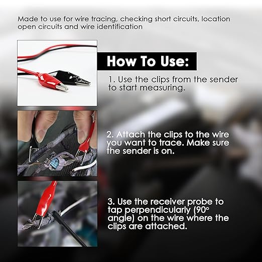 Cable Tracker Electrical Circuit Tester, Automotive Short and Open Finder, EM415PRO Automotive Wire Tracer Circuit Tester Automotive, DC 6-42V Car Cable Tracker Tool