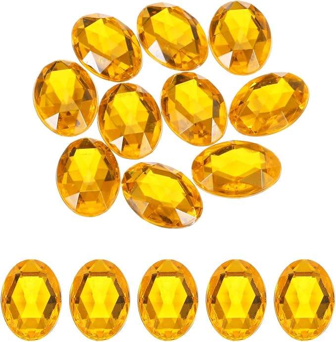 MECCANIXITY 10Pcs Acrylic Oval Gems 30x40 mm Flat Back Artificial Rhinestones by MECCANIXITY