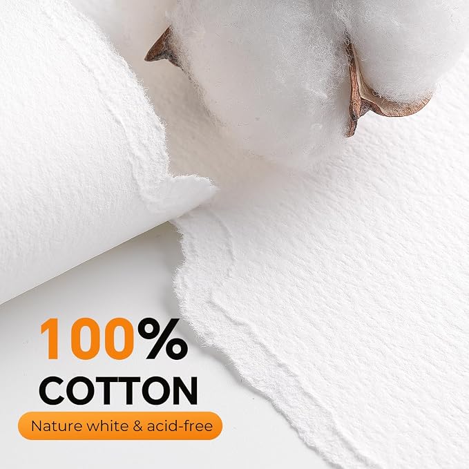Fuumuui 9×12 Watercolor Paper Block, Textured Rough 100% Cotton Watercolor Paper - Image 2