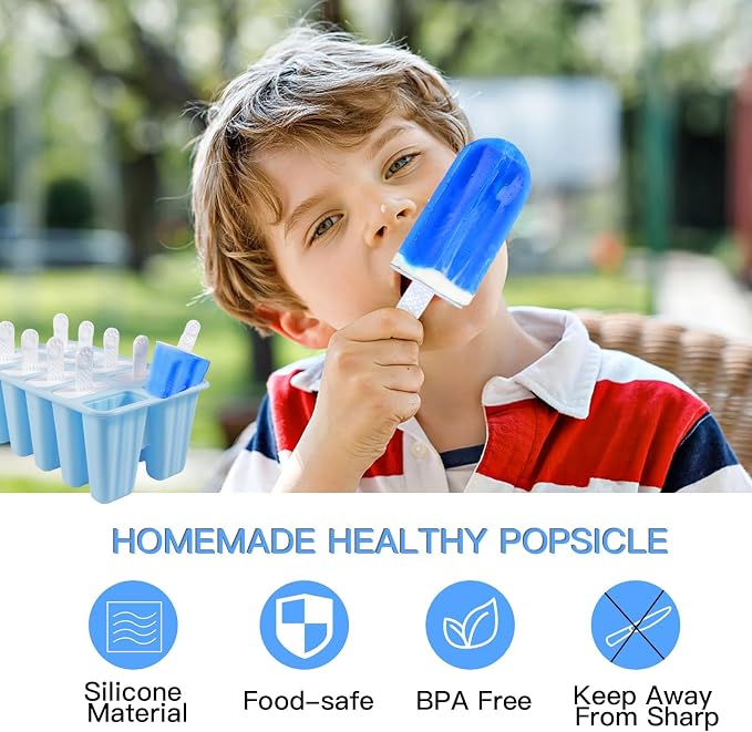 Popsicle Molds, 10 Pieces Silicone Popsicle Molds - Image 3