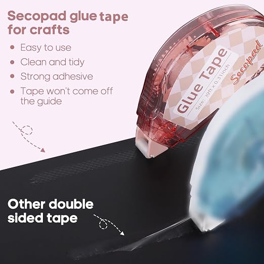 Secopad Scrapbook Tape, 0.3IN x 39FT Double Sided Tape Roller - Image 2
