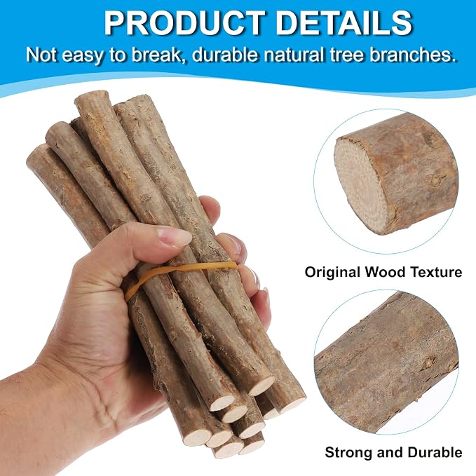 PATIKIL 4 Pcs / 20cm Wood Log Sticks, 0.6-1.2inch in Diameter Natural Driftwood - Image 3