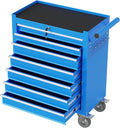 7-Drawer Rolling Tool Chest,Metal Rolling Tool Chest with Wheels and Locking Tool Box,Portable Metal Tool Box for Warehouse,Garage, Repair Shop, Workshop (Blue, 7-Drawer)