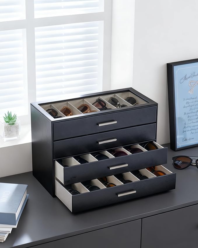Lolalet Sunglasses Storage Box for Women, Eyewear Eye Glass Organizer - Image 2