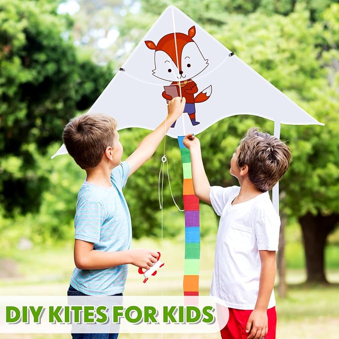 Libima 50 DIY Blank Kites for Kids Bulk Large Kite Making Kit Easy to Fly Set - Image 6