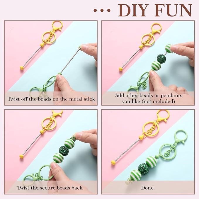 Tondiamo 24 Pcs Beadable Keychain Bars Bulk Beads - Image 5