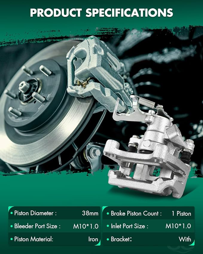 SCITOO 19B7123 Rear Left Disc Brake Caliper w/Bracket Fit For Mazda For CX-5 2013-2015, Single Piston