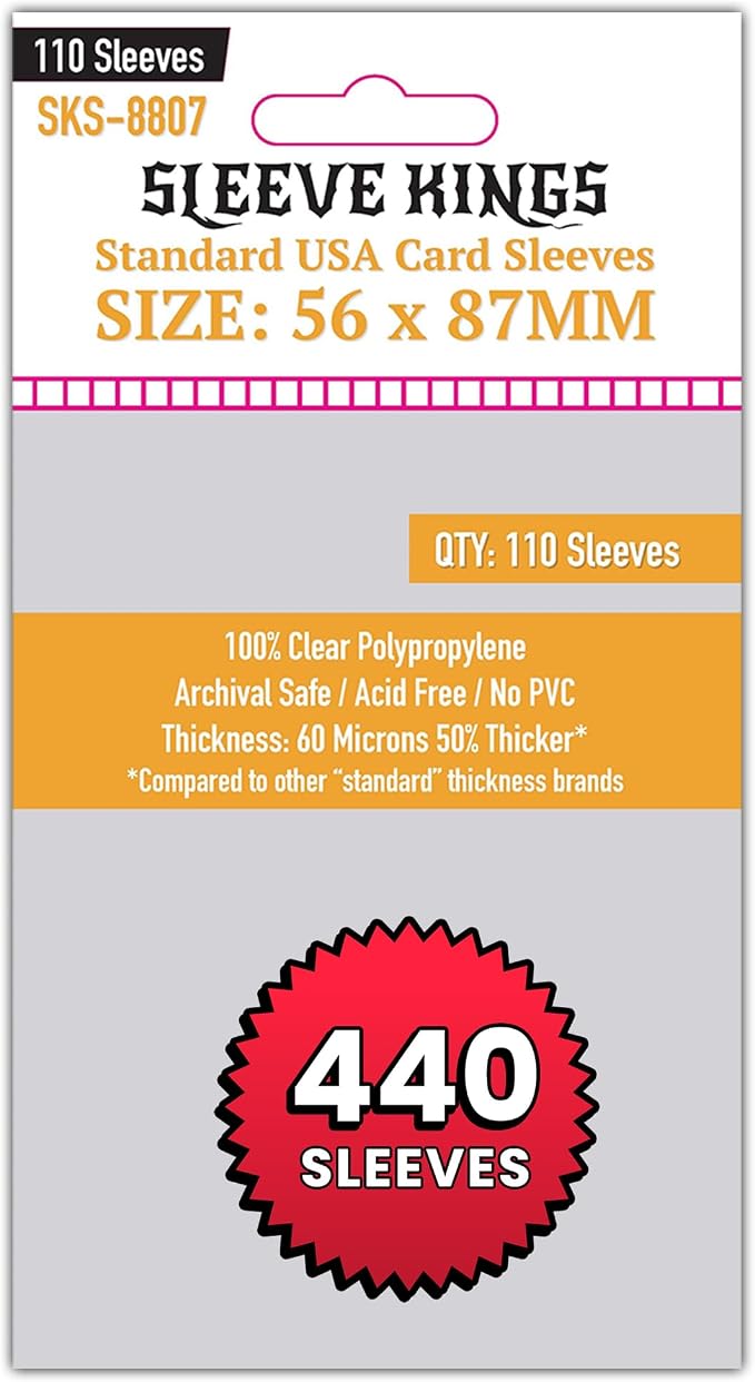 Sleeve Kings Standard USA Card Sleeves 56 X 87 mm by SleeveKings