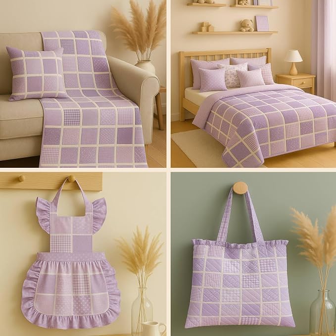 Cotton Satin Patchwork Fabric Panel – 35 Designs, 20×20 cm Squares, Single - Image 9