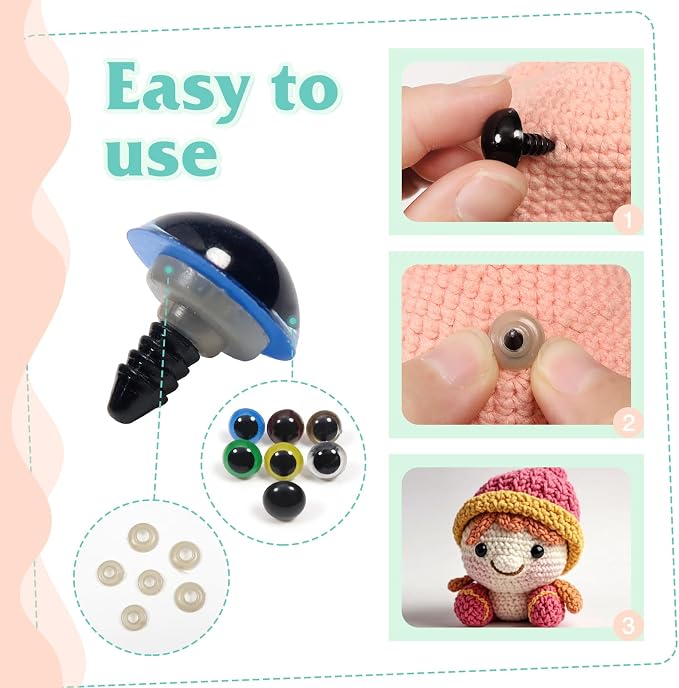 TOAOB 140pcs 16mm Colorful Safety Eyes - Image 5