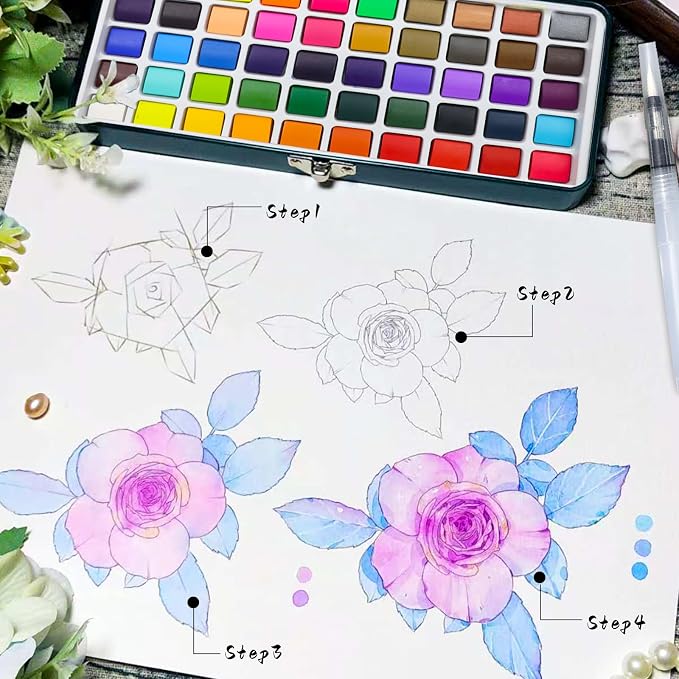 Artecho Watercolor Paint Set 128 Colors, Water Colors Paint Adult Set - Image 4