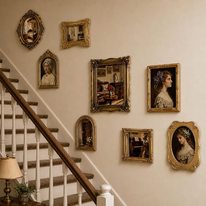 8 Pcs Vintage Picture Frames Set - Image 7