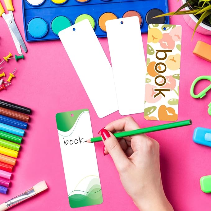 150 Pack DIY Craft White Bookmarks Blank Cardstock Bookmarks - Image 4