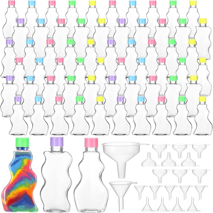 Mumufy 60 Pcs Plastic Sand Art Bottles by Mumufy