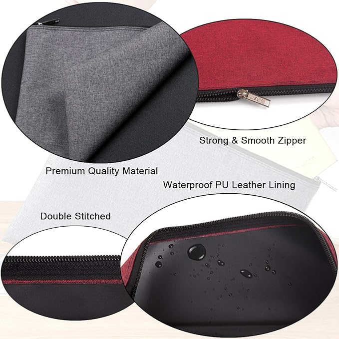 5 Pack Canvas Zipper Tool Bag Set, 13x9.5 inch 16oz Heavy Duty Waterproof Multipurpose Utility Multi Tool Storage Pouch Case for Organizing and Sorting Household Tools, Spare Parts (5 Colors)