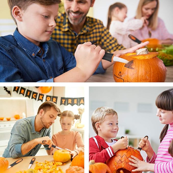 9 Pcs Pumpkin Carving Kit, Halloween Pumpkin Carving Tools, Professional Stainless Steel Pumpkin Carving Knife for Kids & Adults Halloween Gifts Party Supplies Pumpkin Tools
