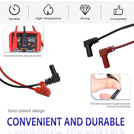 Multimeter Leads, 1000V 10A Meter Leads & Gold-Plated Needle Multimeter Probes(2PCS) (2)