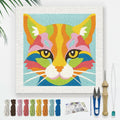 DOODLREAM Colored Cat Head DIY Punch Needle Embroidery Kit by Doodlream