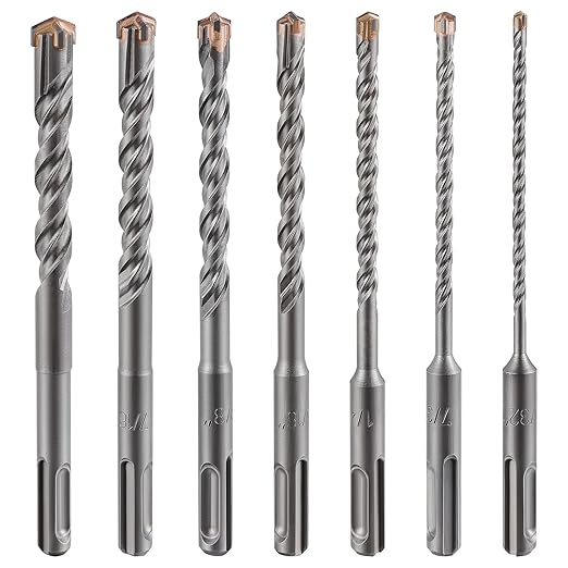 Concrete Drill Bit 1pcs 1" X 10"-8" Cross-Type Double Thread Carbide Material Suitable for Concrete, Brick, Cement Walls, Stone