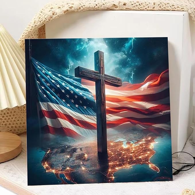 hkejoi American Flag Paint by Numbers Kit - Image 2