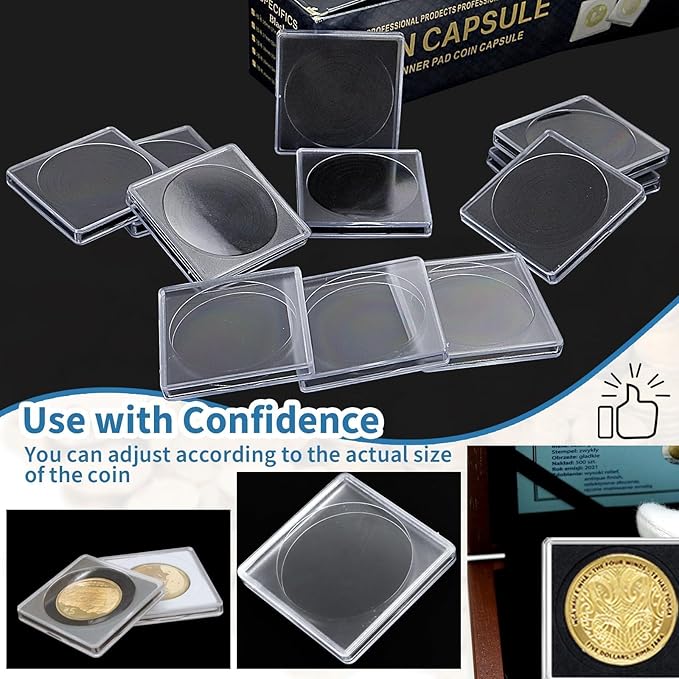 20 Pcs Adjustable Acrylic Coin Holder, Coin Collection Cases - Image 7
