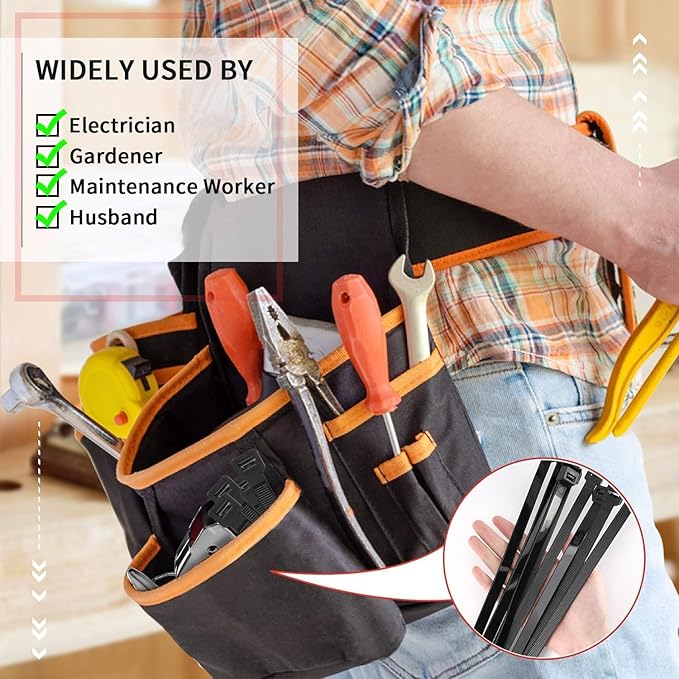 Black Zip Ties 100 Pcs,TDEBSSY 24in Long 70lb Heavy Duty Cable Ties 4.8mm Wide Self Locking Nylon Zip Ties UV Resistant Strong Wire Ties with 32 kg Tensile Strength (24in/70lbs)