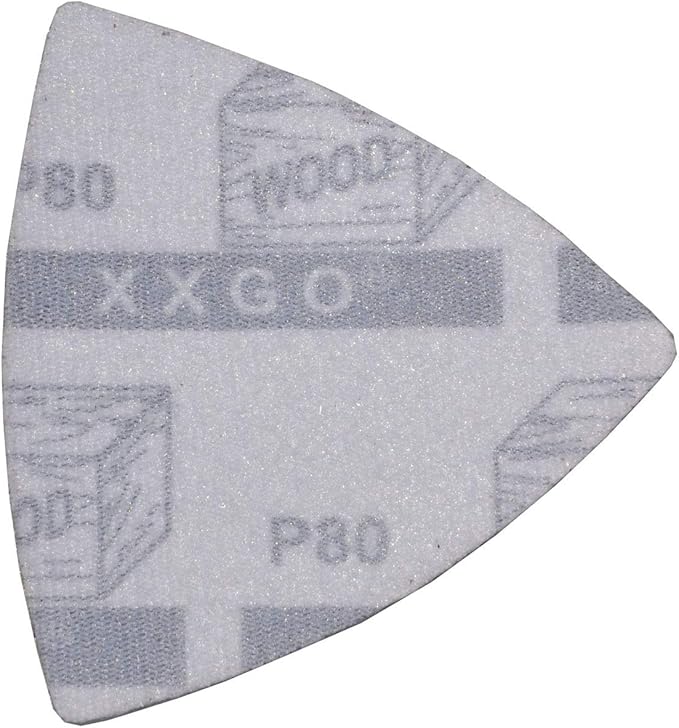 XXGO 60 Pcs 80 Grits 3-1/8 Inch 80mm Triangle Oscillating Tool Sanding Paper for Wood Sanding XG802080