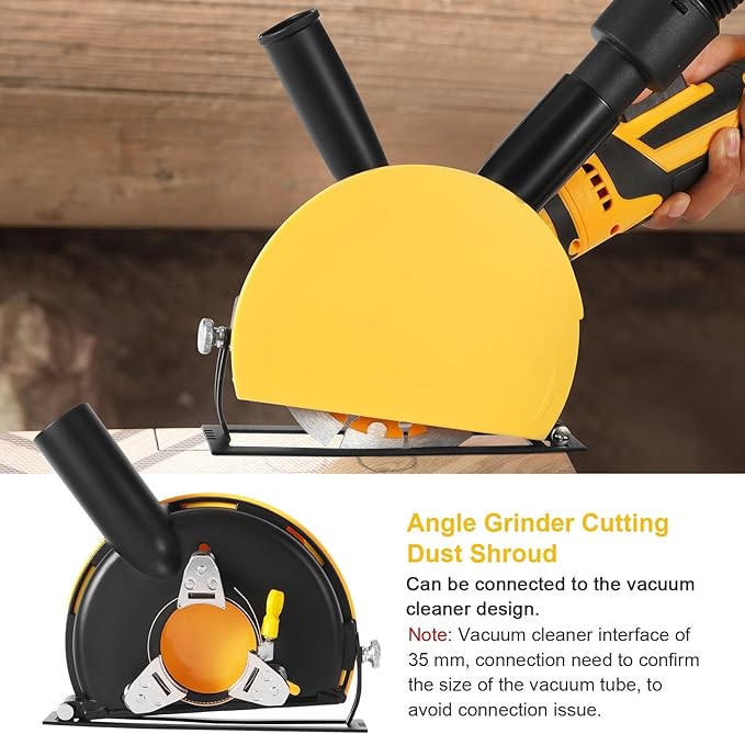 2 in 1 Dust Shroud Dust Extraction Cutting Guard, Universal Surface Grinding Dust Shroud and Cutting Dust Shroud for Angle Grinder, Dust Collector Attachment for Angle Grinder