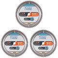 Luckyway 3-Pack 7-1/4 Inch 60T Finish with 5/8 Inch Arbor TCT Circular Saw Blade for Cutting Wood