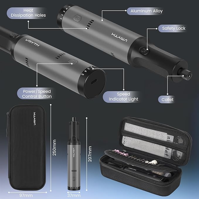 iPen E2 Cordless Rotary Tool,7.2 V Rotary Tool Kit with 44 PCS Accessories,5 Variable Speed,28000 RPM And USB Charging,Mini Rotary Tool for DIY Crafts/Carving/Sanding/Polishing/Cutting/Drilling
