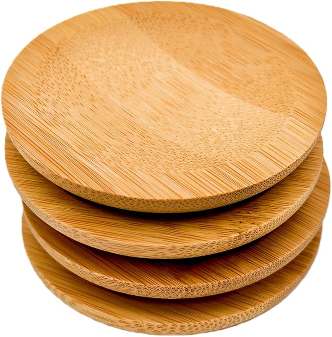 4PCS Mosaic Bamboo Coasters for Crafts, Blank Base Trays, Drinking Cup Coaster - Image 7