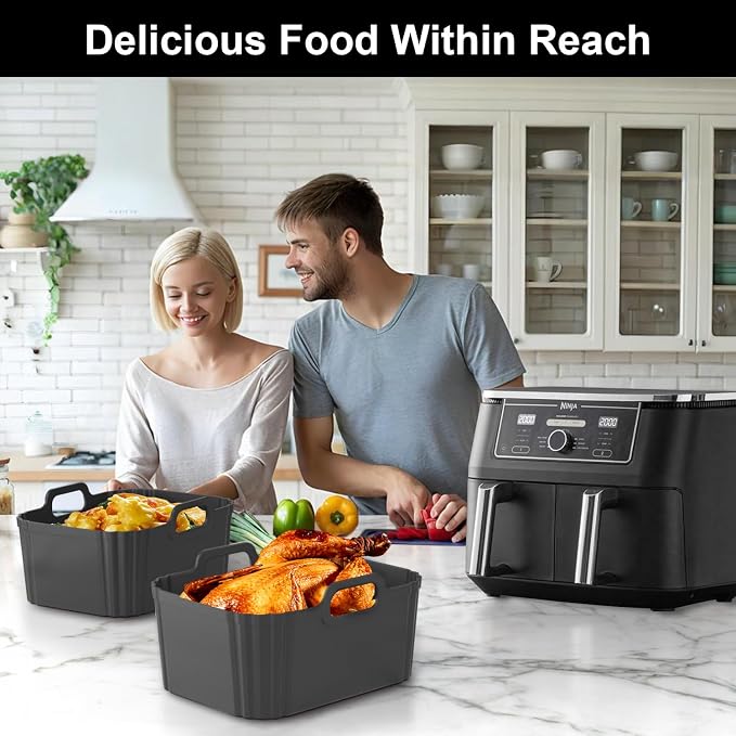 10QT Large Thickened Silicone Air Fryer Liners 2 Pack - Image 7