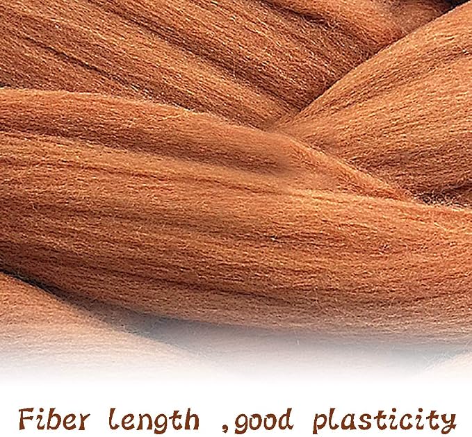 QMNNMA Wool Roving Bulk, 8.82oz Needle Felting Wool, Soft Felting Wool Supplies - Image 3