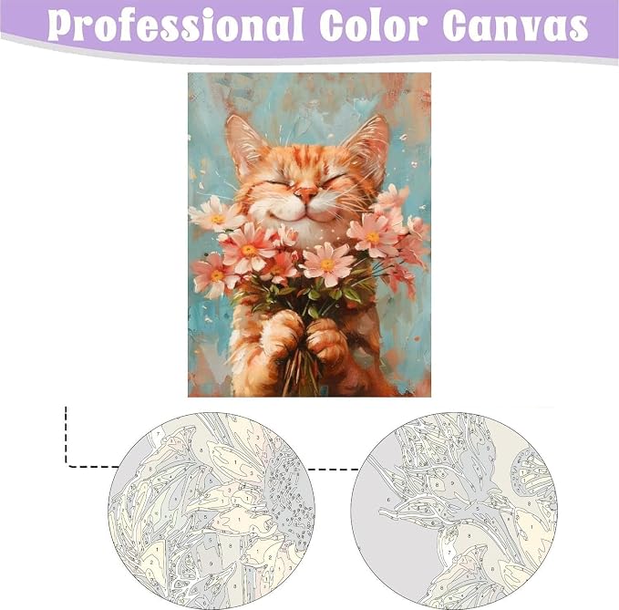 Cat Paint by Numbers Kit for Adults - Image 2