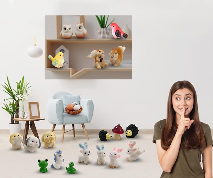 SparkleFab 30 Pcs Tiny Resin Animals to Hide Mini Forest Animals Figurines - Image 4