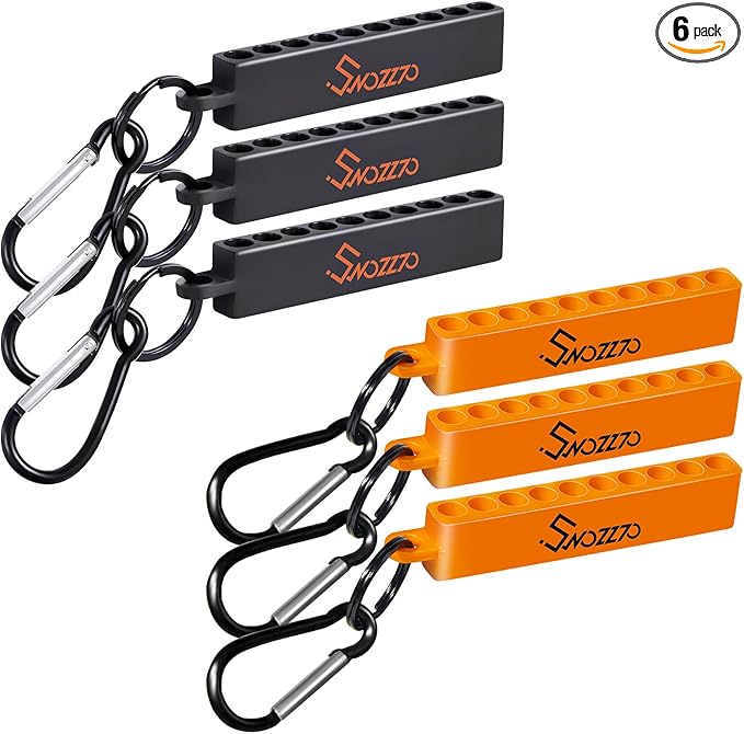 6PCS(3PCS Black+3PCS Orange)10-Hole Screwdriver Bit Holder with Carabiner,1/4" Hex Drill Storage Organizer,for All 1/4" Hex Shank Bit & Drill Storage Case