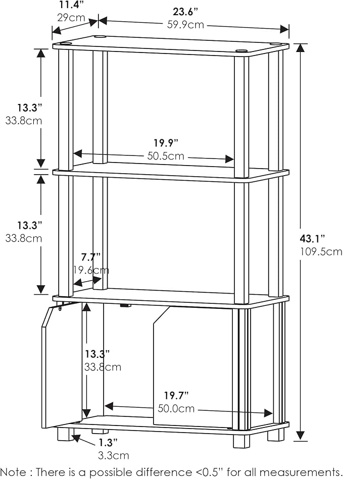 Furinno GO GREEN Storage Shelves, 4-Tier Book Shelf, Display Shelf - Image 3
