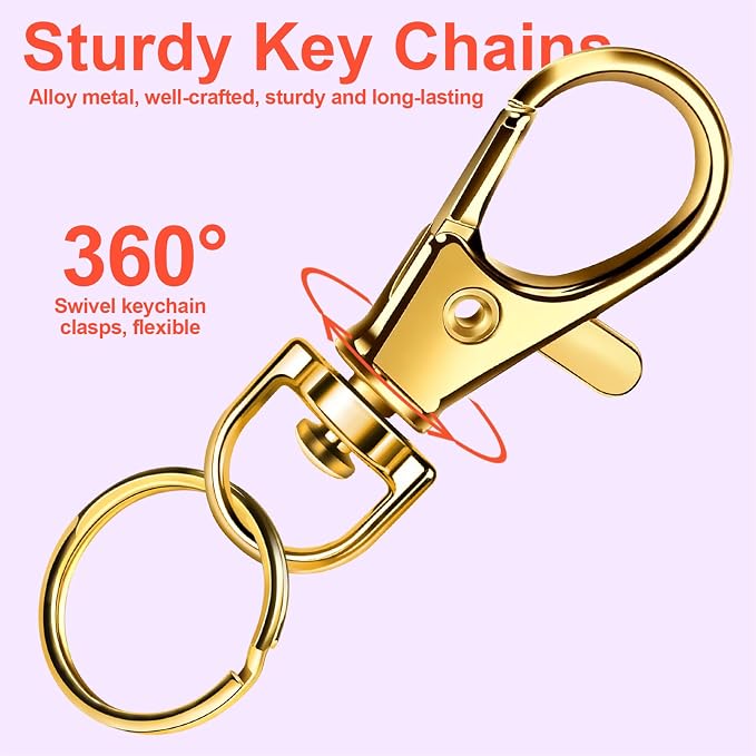 LEOBRO 100PCS Lobster Claw Clasps and Key Rings, Jewelry Making, Art Crafts - Image 6