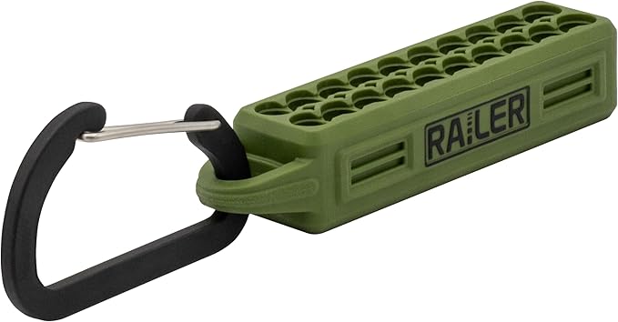 Screwdriver Bit Holder Storage Organizer – Railer 20-Hole Camo Green Bit Holder with Carabiner