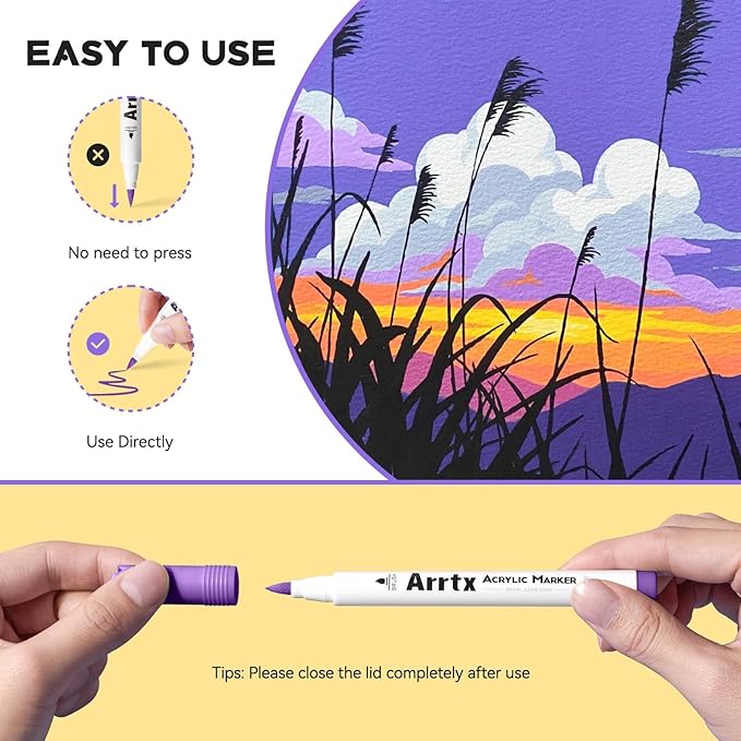 Arrtx 48 Colors Acrylic Marker, - Image 3