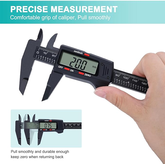 Kynup Vernier Dial Calipers, Digital Caliper Measuring Tool with LCD Screen, Electronic Micrometer Caliper with Auto-Off Feature, Inch and Millimeter Conversion(0-6")