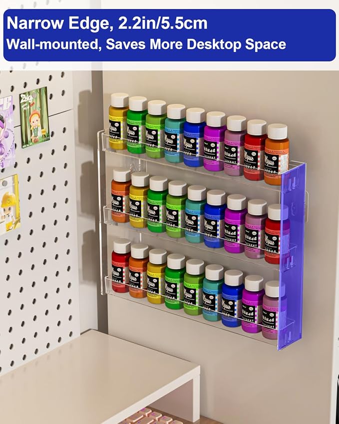 2Pack 3 Tier Display Rack, Acrylic Craft Paint Storage Organizer, Miniature - Image 3