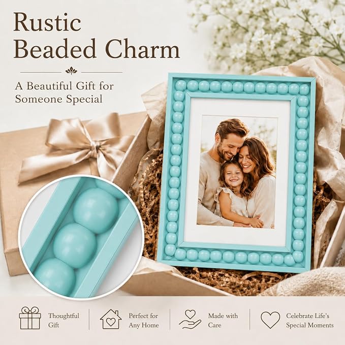 Solid Wood 5x7 Picture Frame Beaded Frame - Image 8