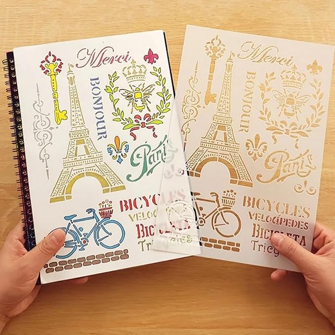 TIAMECH A4 Reusable Vintage Tower Bicycle Stencil - Image 2