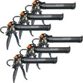 AWF PRO 10 oz Dual Thrust Caulk Gun - 25:1 or 12:1 Thrust Ratio, Dripless, Rotating Barrel, Comfort Grip, with Built-In Puncture Tool, Pack of 6