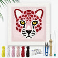 Doodlream Pink Leopard DIY Punch Needle Embroidery Kit by Doodlream