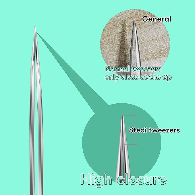 stedi 2PCS Precision Premium Tweezers Set, Model Hobby Making Tools | - Image 4
