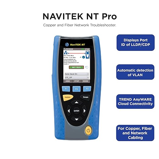 TREND Networks | R151005 | NaviTEK NT Plus | Touchscreen Copper Cable Network Troubleshooter | Includes Network Service Detection, Traffic Monitoring & Built-in PDF Reporting